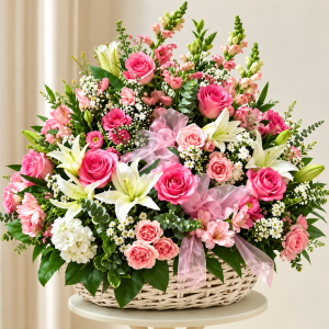 Funeral Basket Wicker Premium