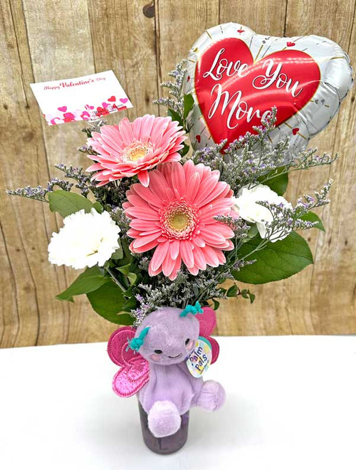 Always my Baby w/Gerbera Daisies- Add on for Little Valentines $60 Min for Delivery