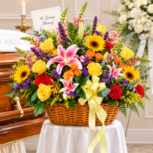 Funeral Basket Wicker Delux