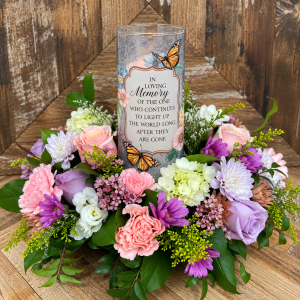 Light up the World Memorial Vase & Candle with Flowers